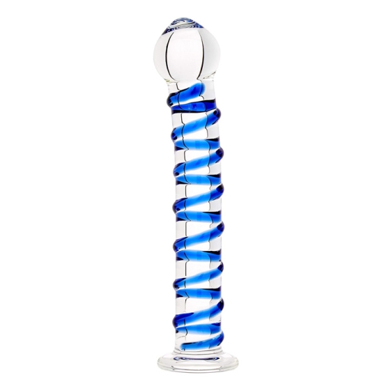 Фаллос из стекла Glas Spiral Blue